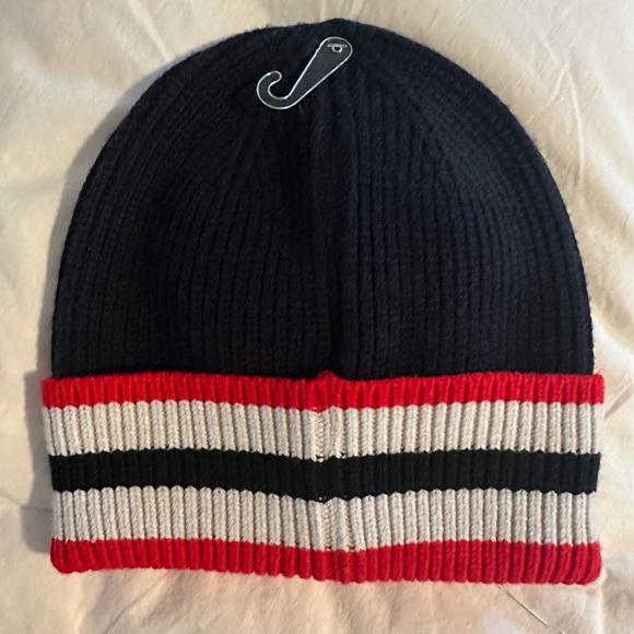 Hunter Valtameri Blue Stripe Ribbed Logo Beanie - Picture 4 of 11